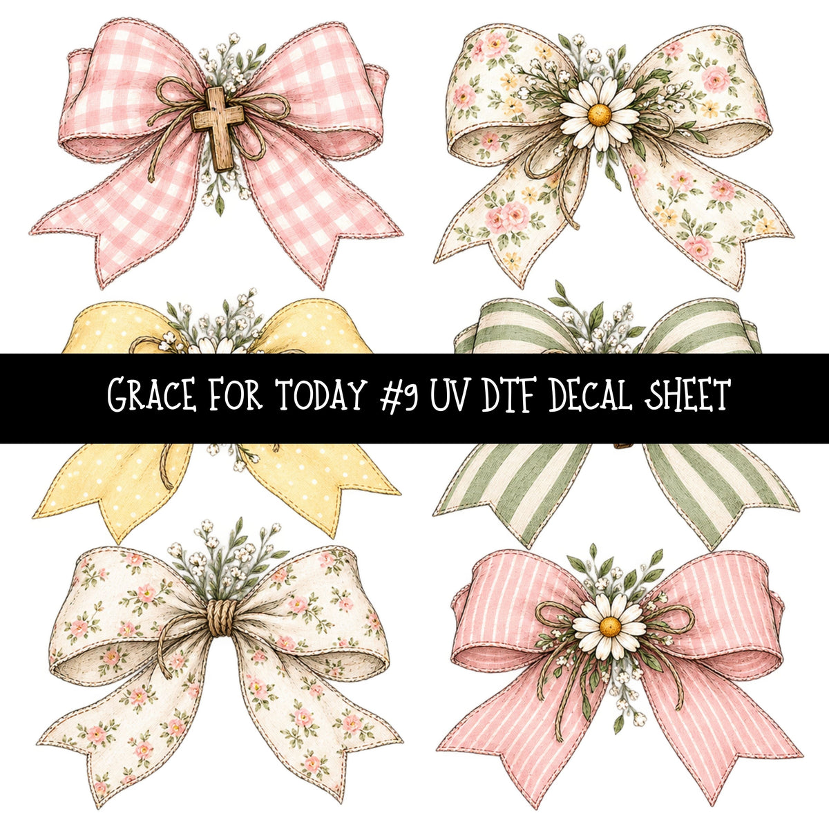 Grace for today UV DTF Decal sheets 12 Designs available