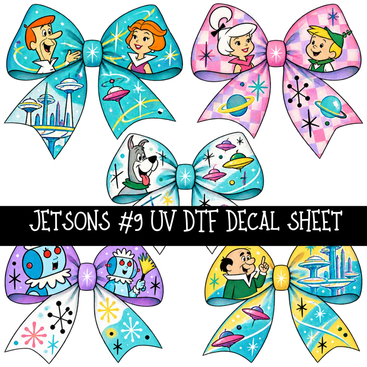 Jetsons UV DTF Decal sheets 11 Designs available