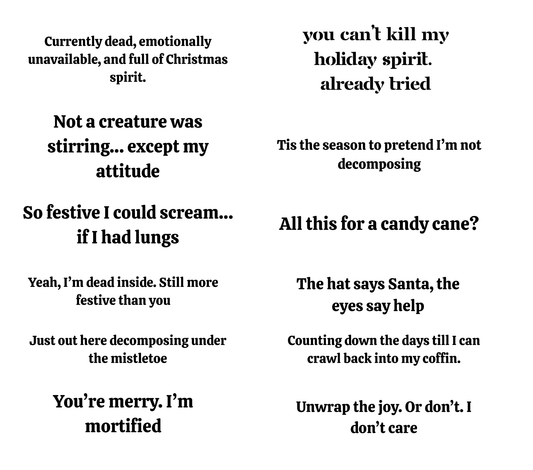 A Sarcastic Skeleton Christmas - UVDTF Decals