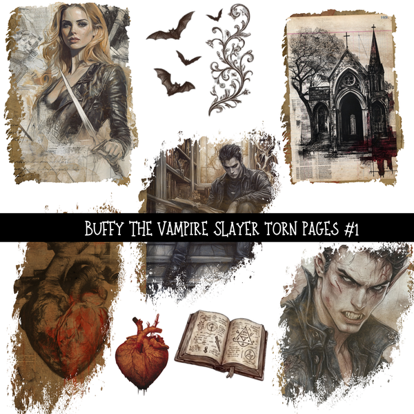Buffy the vampire slayer torn pages - UV DTF Decal sheet