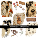 Adorable Dogs Torn Pages - UV DTF Decal sheet
