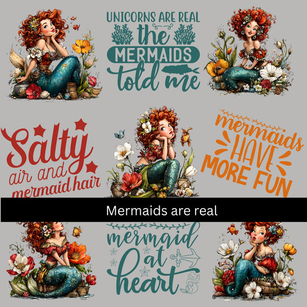 Mermaids are real UV DTF Decal sheets