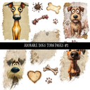 Adorable Dogs Torn Pages - UV DTF Decal sheet