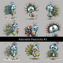 Adorable Peacocks UV DTF Decal sheets