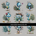 Adorable Peacocks UV DTF Decal sheets