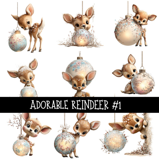 Adorable Reindeer UV Decal sheets 2 to choose from