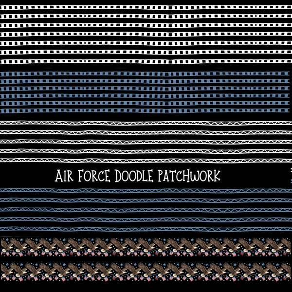 Air Force Doodle Patchwork Set