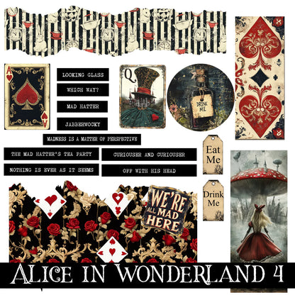 Alice in Wonderland UV DTF Decal Sheets 10 sheet designs
