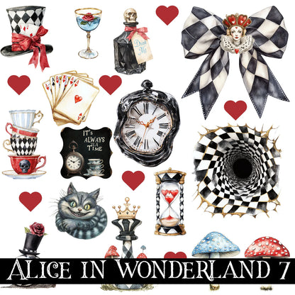 Alice in Wonderland UV DTF Decal Sheets 10 sheet designs