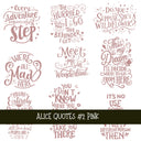 Alice Quotes #2 UV DTF Decal sheets 5 Color Options  available