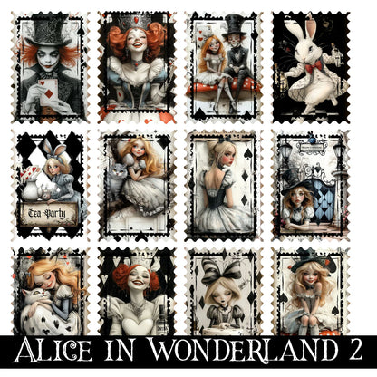 Alice in Wonderland UV DTF Decal Sheets 10 sheet designs