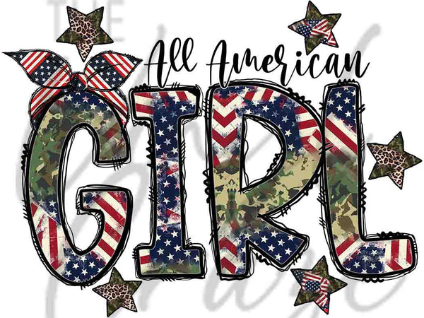 All American Girl - UV DTF Decal