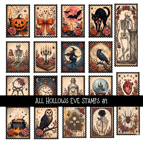 All Hollows Eve Stamps  - UV DTF Decal sheet 2 varriants