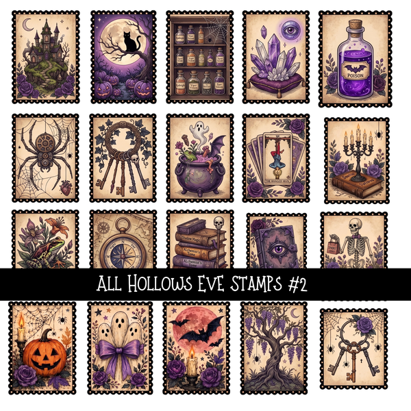 All Hollows Eve Stamps  - UV DTF Decal sheet 2 varriants
