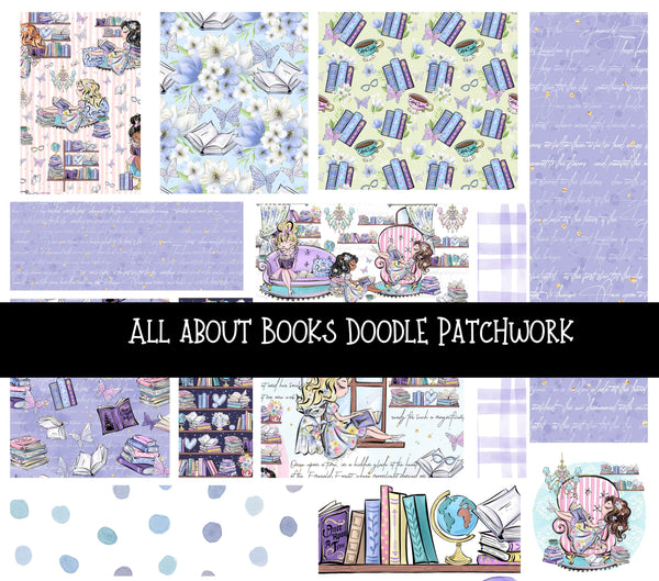 All about Books Doodle Patchwork  Set
