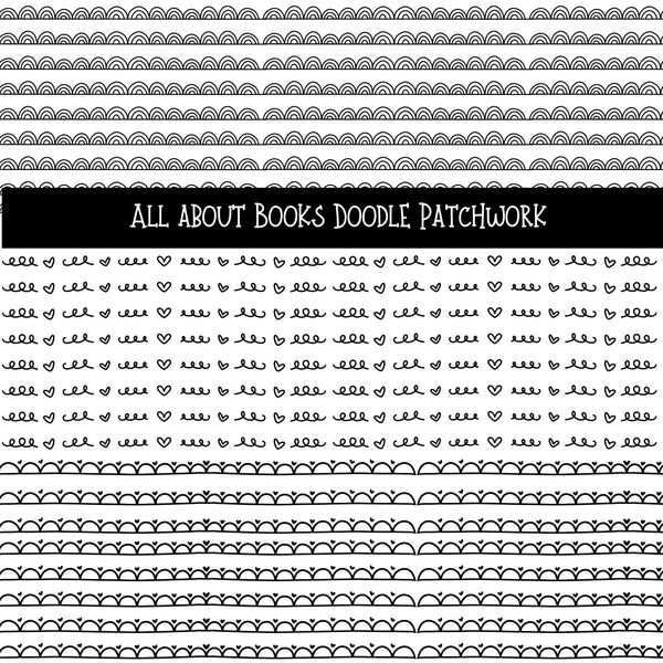 All about Books Doodle Patchwork  Set