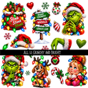 All is grinchy and Bright - UV DTF Decal sheet