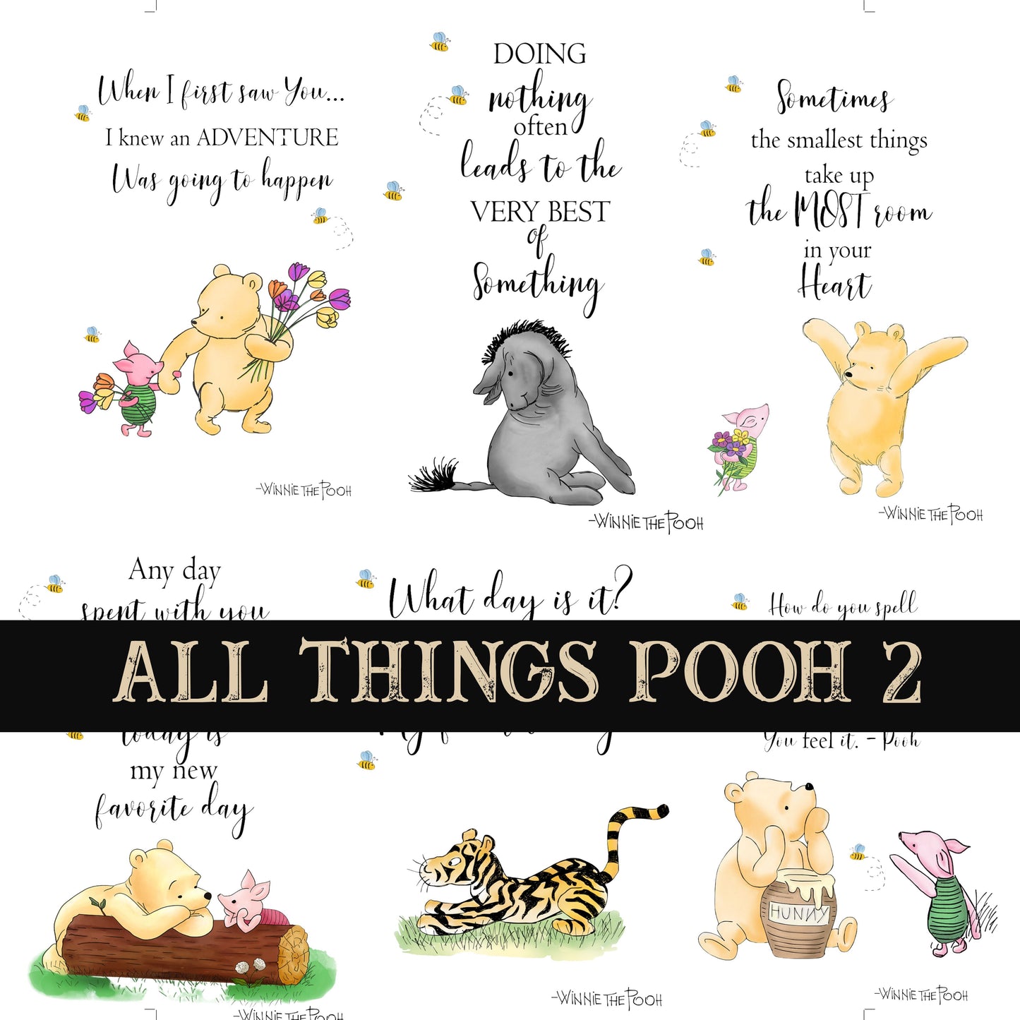 All things Pooh Collection UV DTF Decal Sheets 12 design sheets available