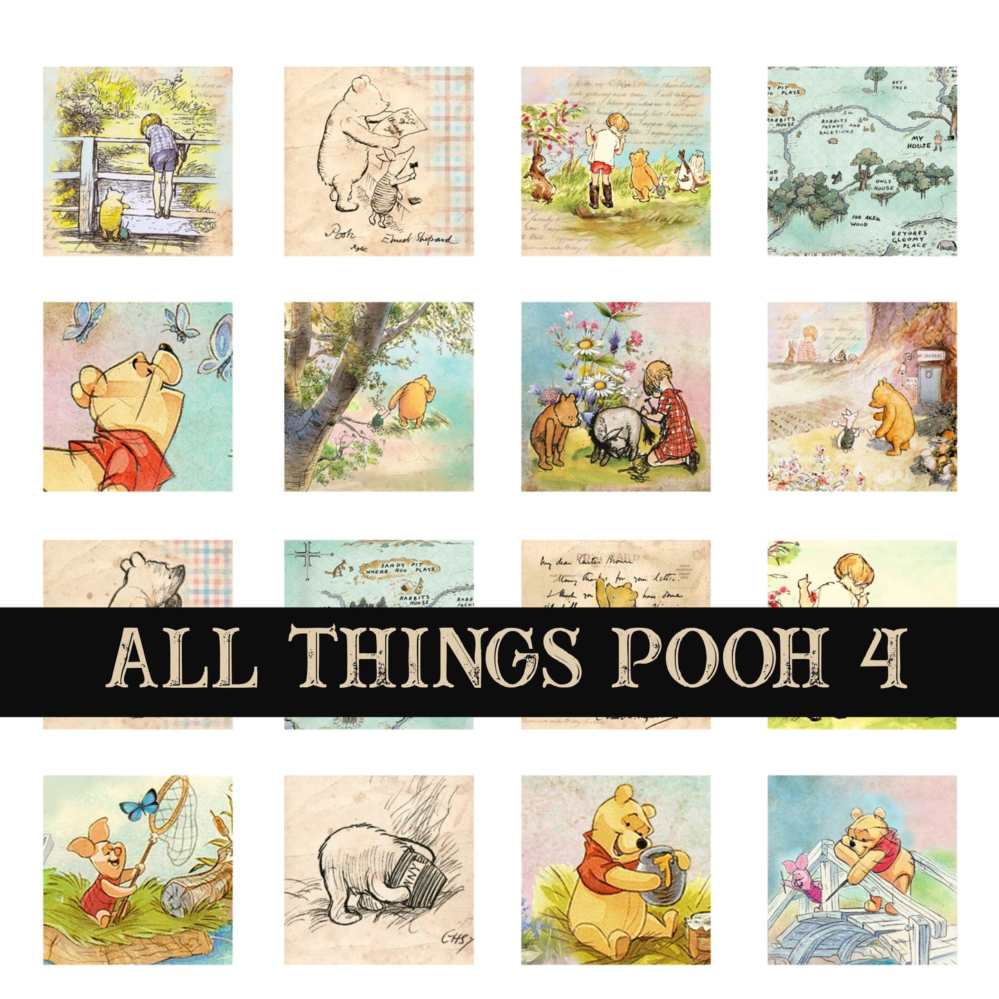 All things Pooh Collection UV DTF Decal Sheets 12 design sheets available