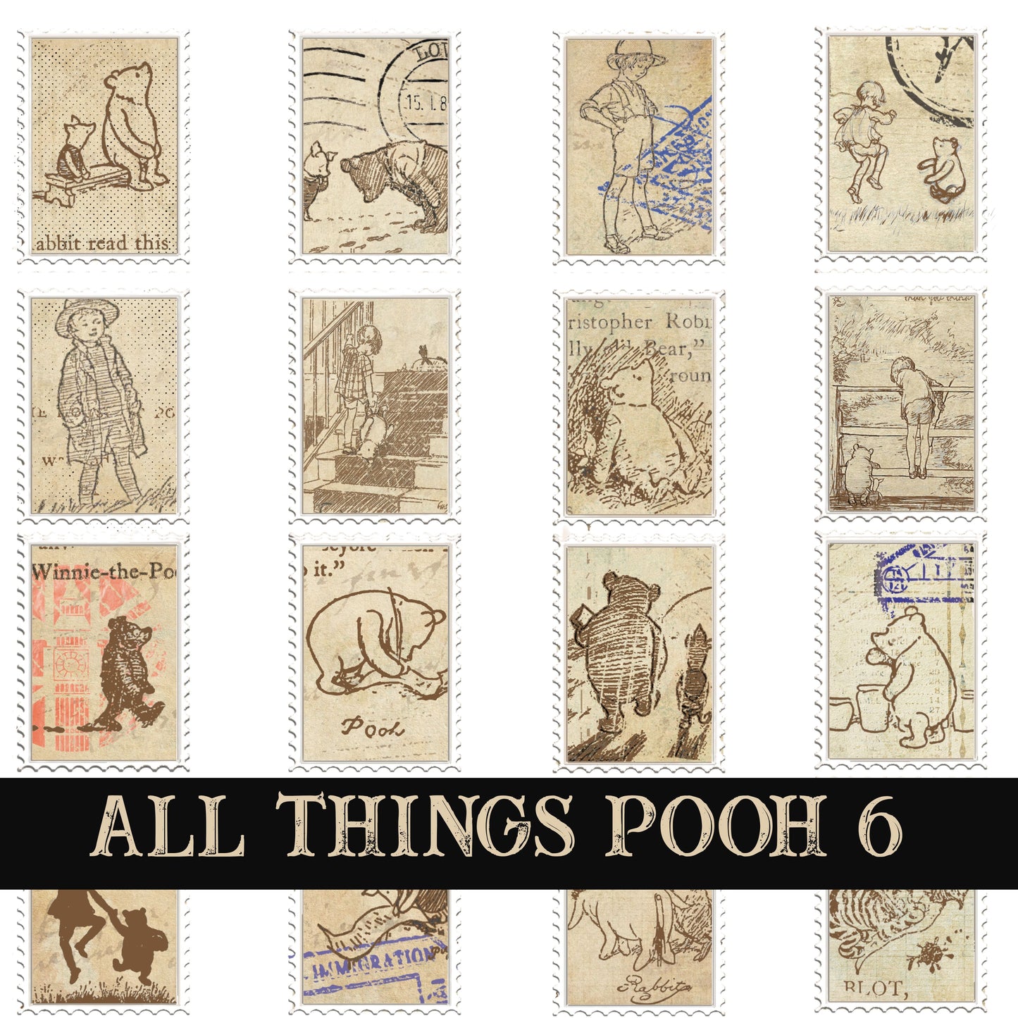 All things Pooh Collection UV DTF Decal Sheets 12 design sheets available