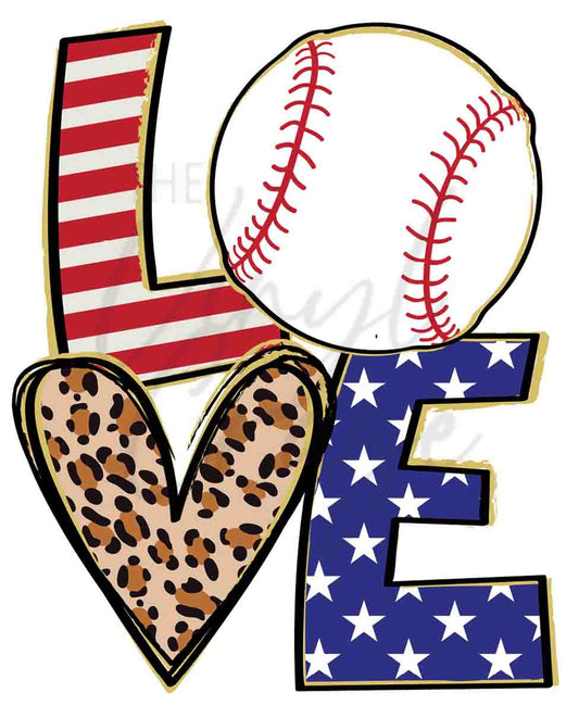 American Love Baseball - UV DTF Decal