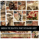 America the beautiful  Patchwork precut vinyl sheet available in 12x12 or 6x6 sizes