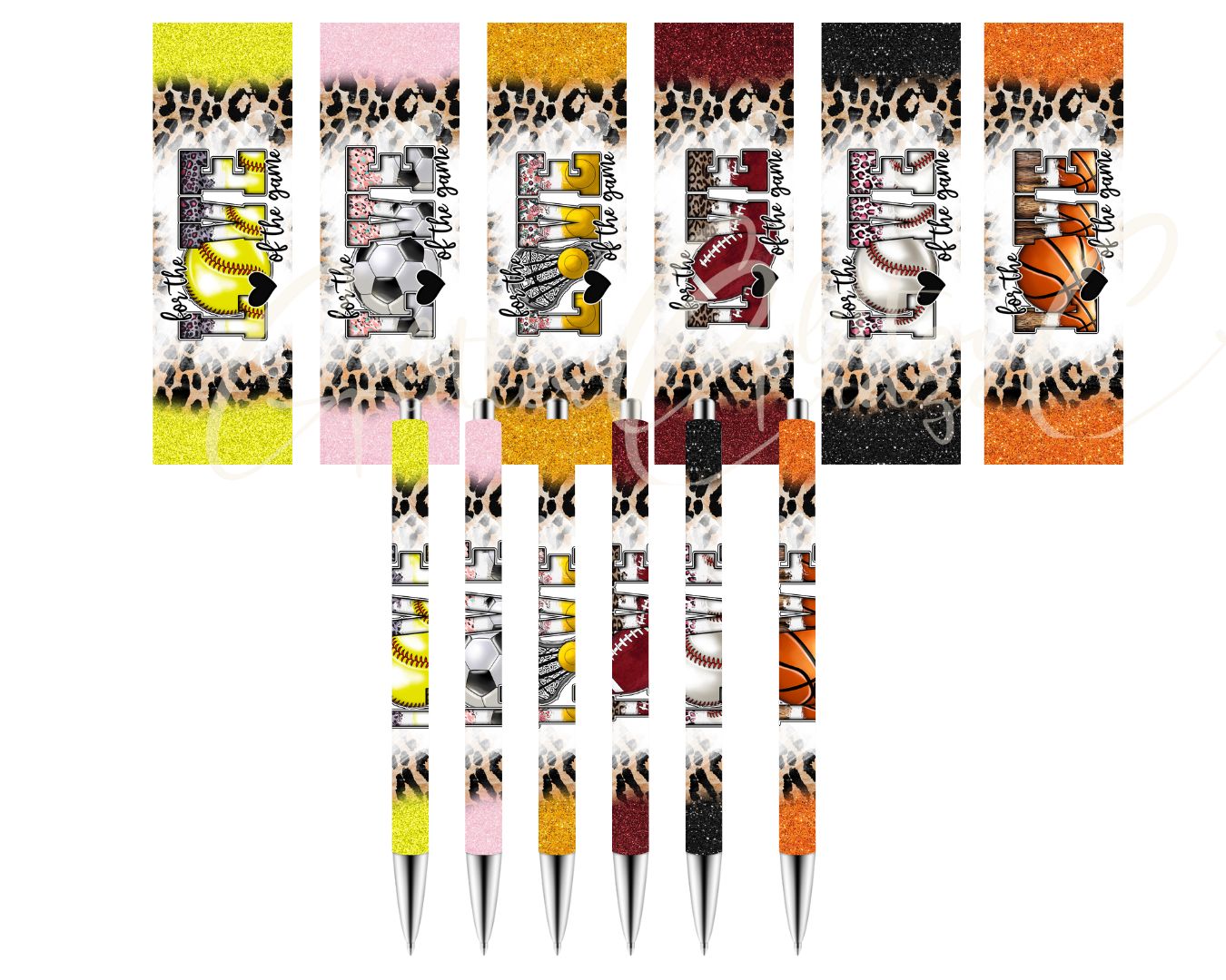 Love Sports - UV DTF Pen wraps - Set of 6