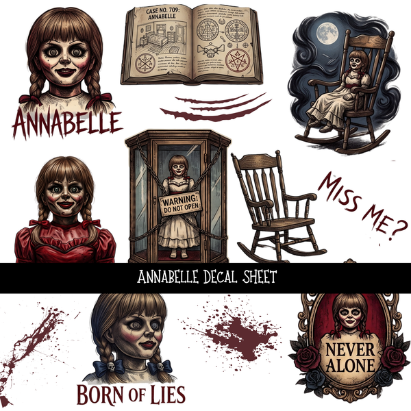 Annabelle  - UV DTF Decal sheet