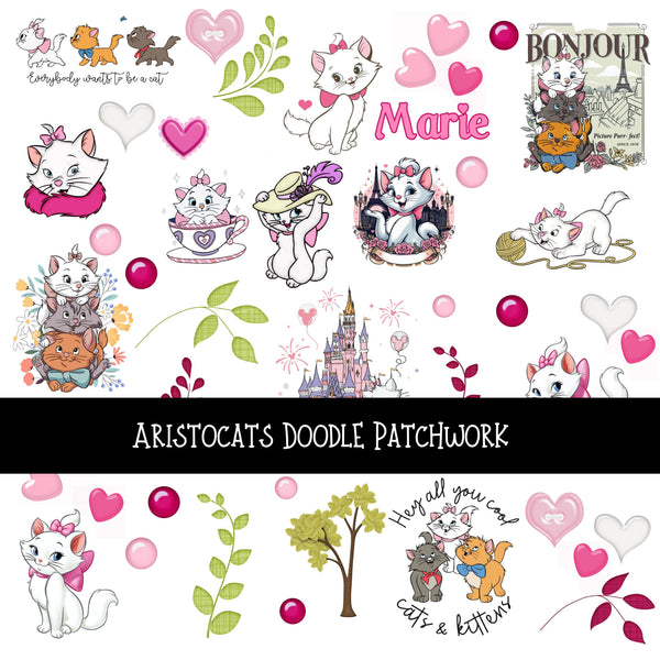 Aristocats Doodle Patchwork Set