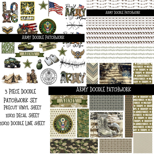 Army Doodle Patchwork Set
