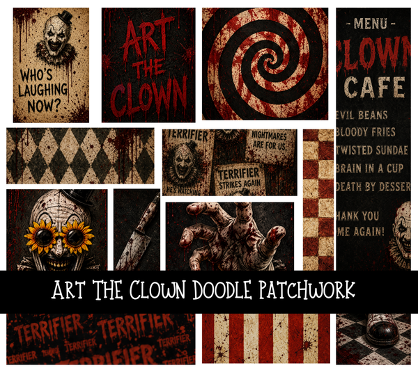 Art the clown Doodle Patchwork Set