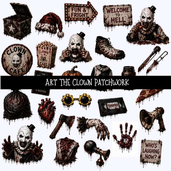 Art the clown Doodle Patchwork Set