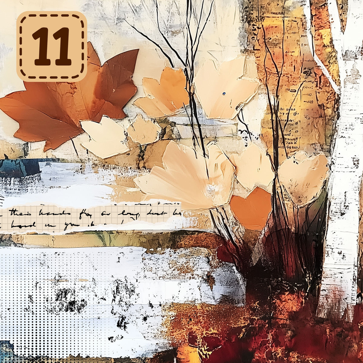 Autumn Mixed Media collection- 2 sizes vinyl sheets-18 designs available