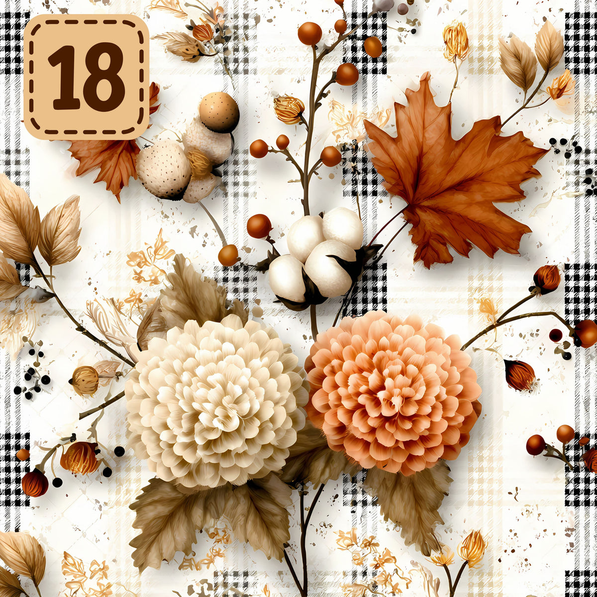 Autumn Heirloom collection- 2 sizes vinyl sheets-20 designs available