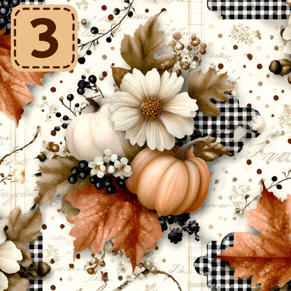 Autumn Heirloom collection- 2 sizes vinyl sheets-20 designs available