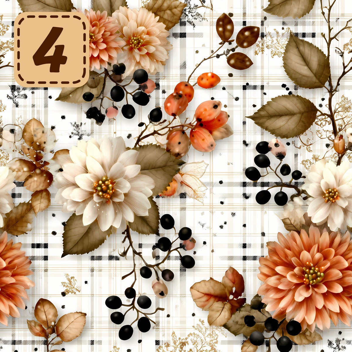 Autumn Heirloom collection- 2 sizes vinyl sheets-20 designs available