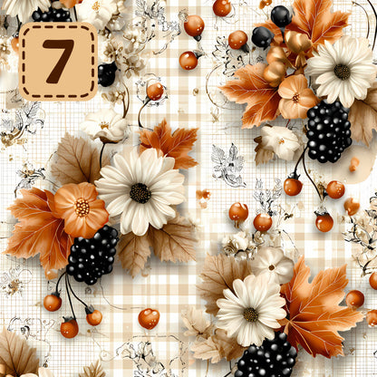 Autumn Heirloom collection- 2 sizes vinyl sheets-20 designs available
