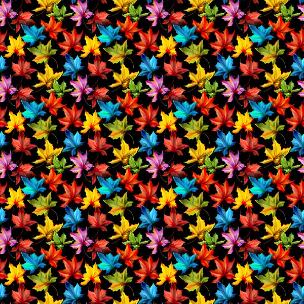 Neon Autumn On Black - Adhesive Vinyl Sheets