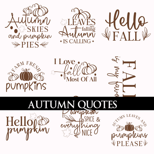 Autumn Quotes- UVDTF Decal sheets- 6 styles