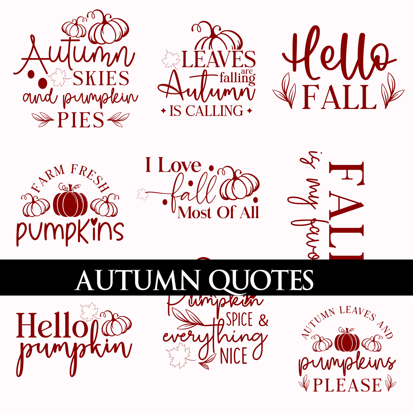 Autumn Quotes- UVDTF Decal sheets- 6 styles