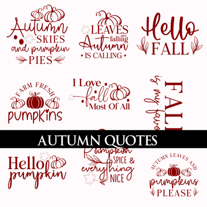 Autumn Quotes- UVDTF Decal sheets- 6 styles