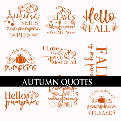 Autumn Quotes- UVDTF Decal sheets- 6 styles