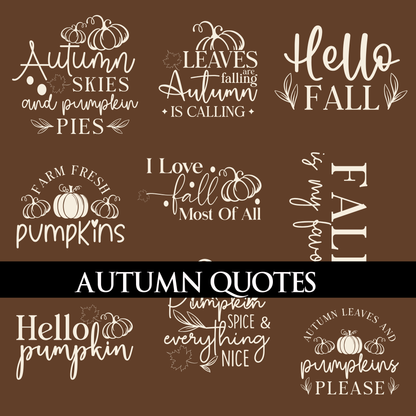 Autumn Quotes- UVDTF Decal sheets- 6 styles