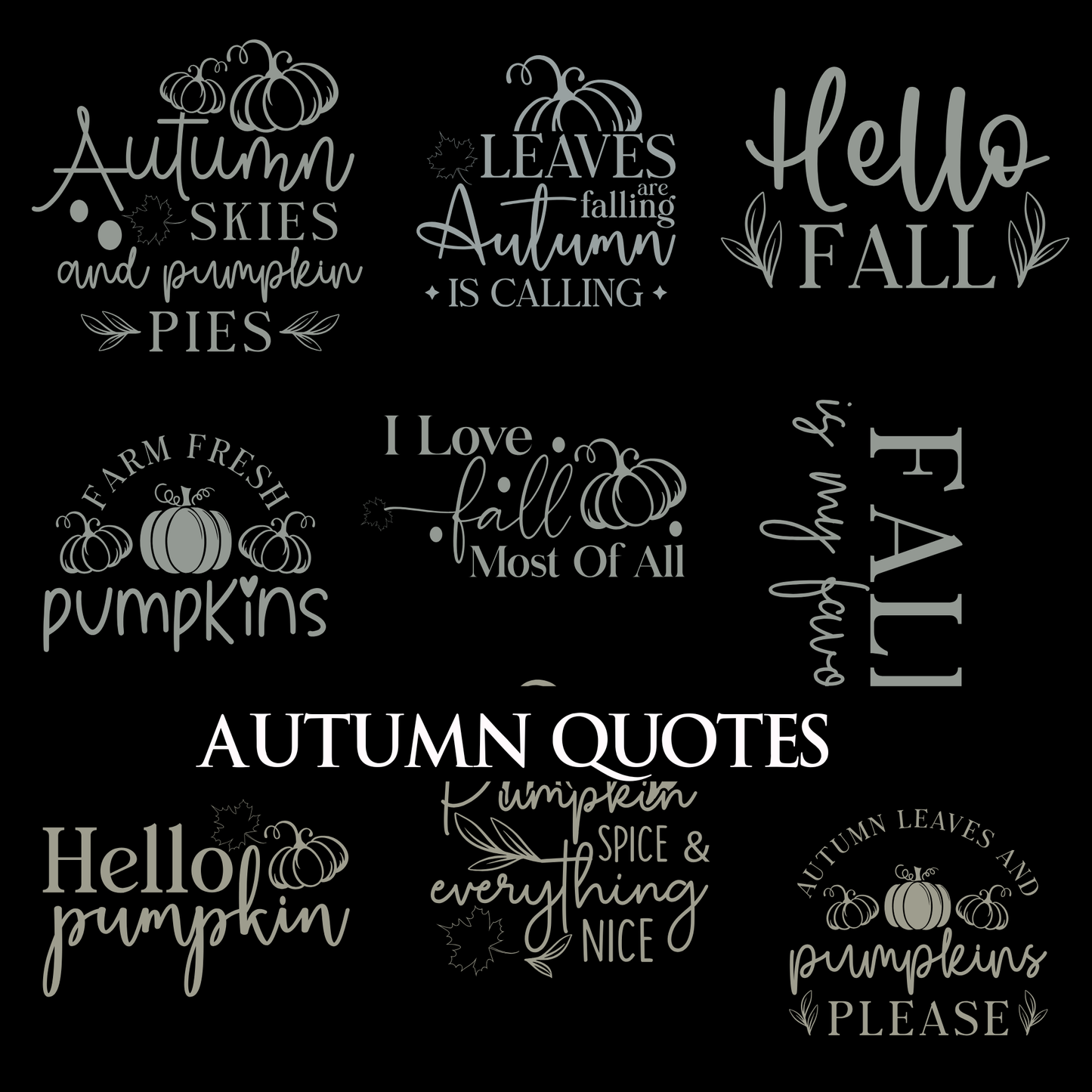 Autumn Quotes- UVDTF Decal sheets- 6 styles