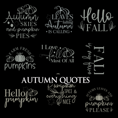 Autumn Quotes- UVDTF Decal sheets- 6 styles