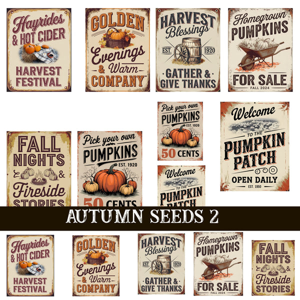 Autumn Seeds UV DTF Decal Sheets 2 Designs