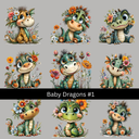 Baby Dragons UV DTF Decal sheets