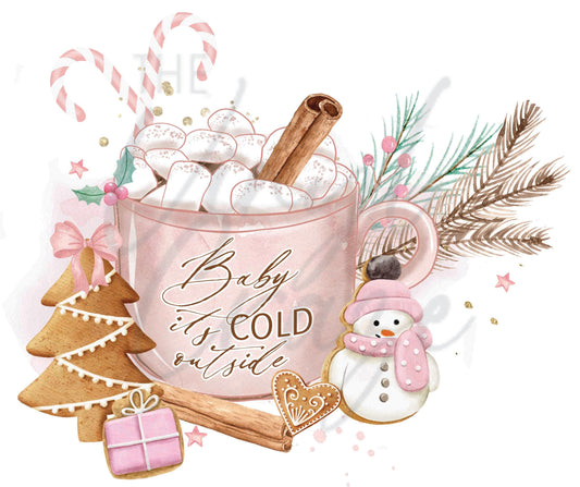 Pink Baby It's Cold Outside - UV DTF Decal