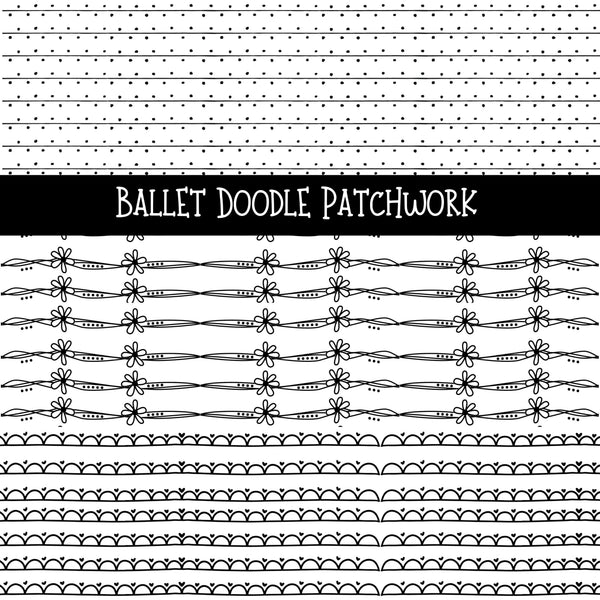 Ballet UV DTF Doodle Patchwork Set