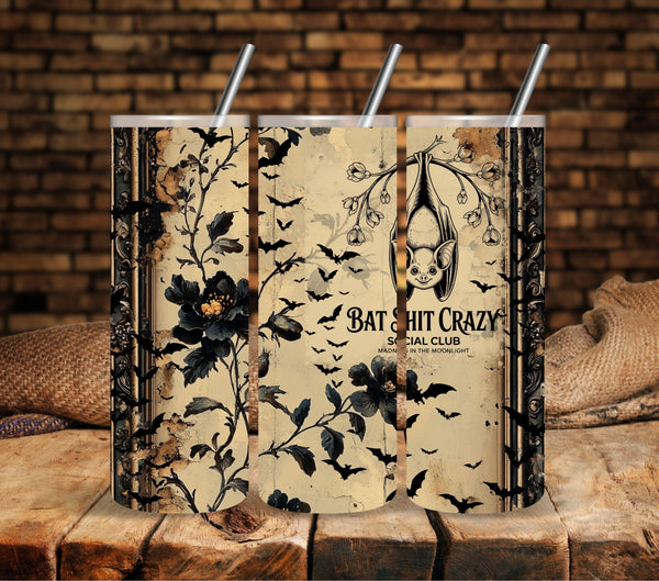 Bat shit crazy social club vinyl tumbler wraps